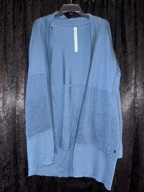 lululemon athletica Teal Blue Open-Front Knit Cardigan